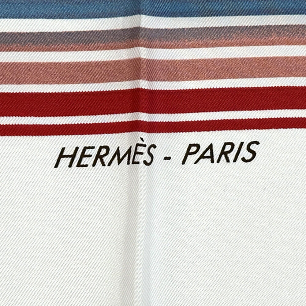 HERMES Authentic White Silk Scarf - Picture 3 of 7